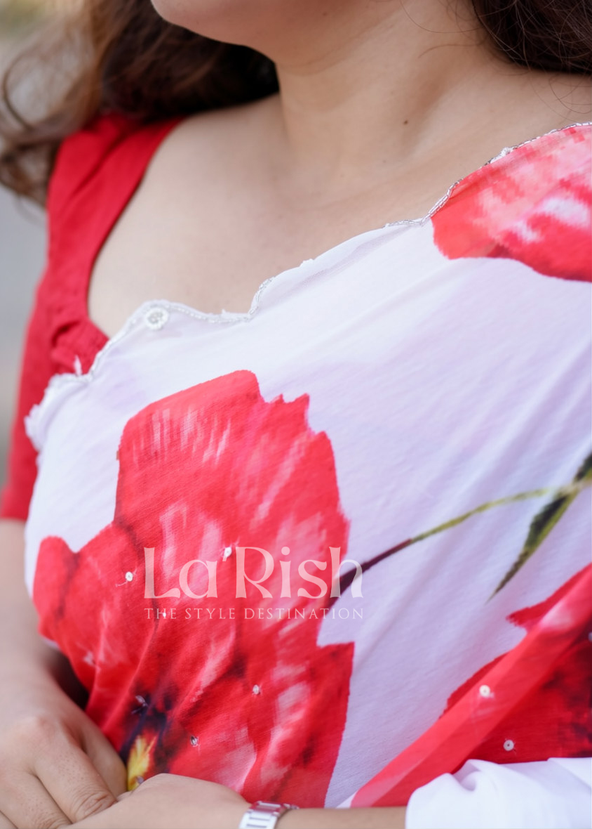 Blossom a Premium Alpino Chinon Saree - Image 2