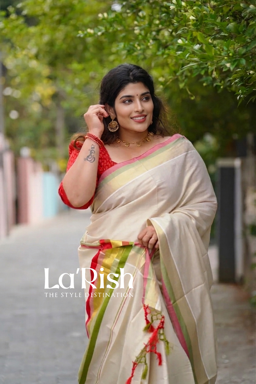 Chaayam Pure Tissue Cotton Kerala Saree