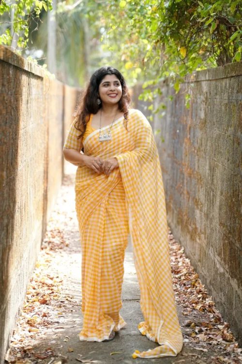 Check Yello White Mul Mul Cotton