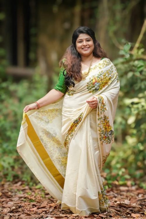 Kanikkonna Express Delivery- Pure Tissue Cotton Kerala Saree