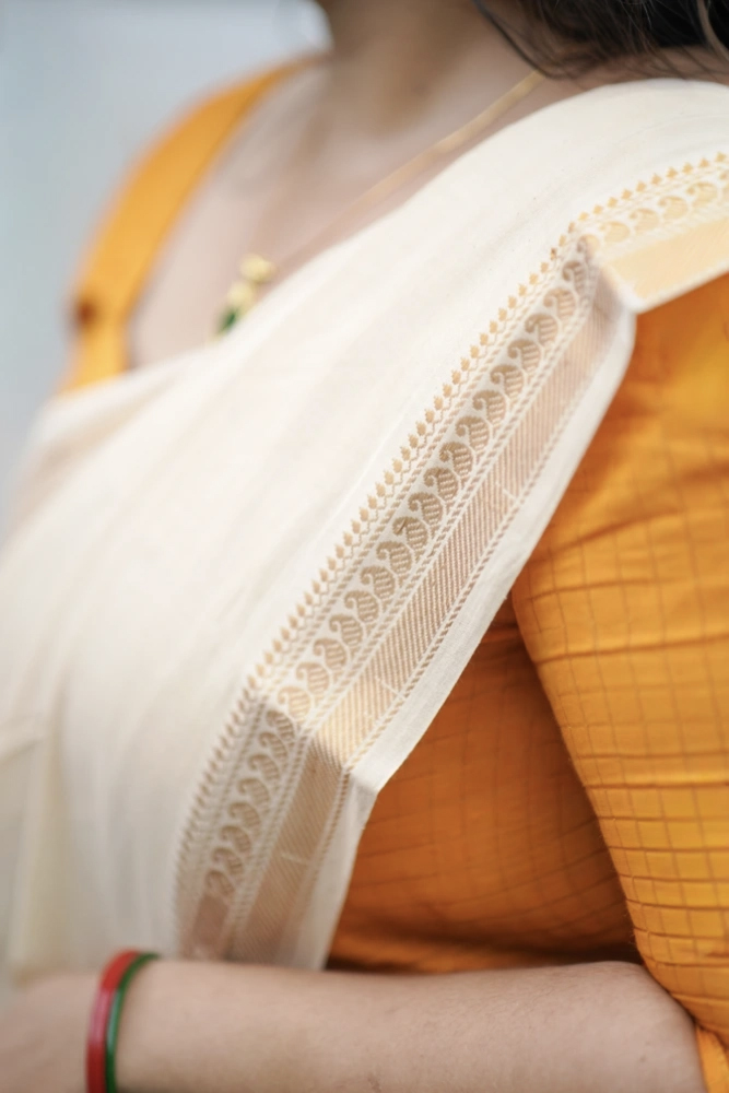 Kalki Beige Madurai Sungudi - Image 4