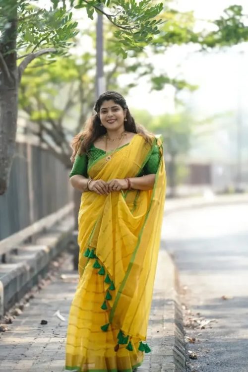 Kasavu Yellow Mul Mul Cotton