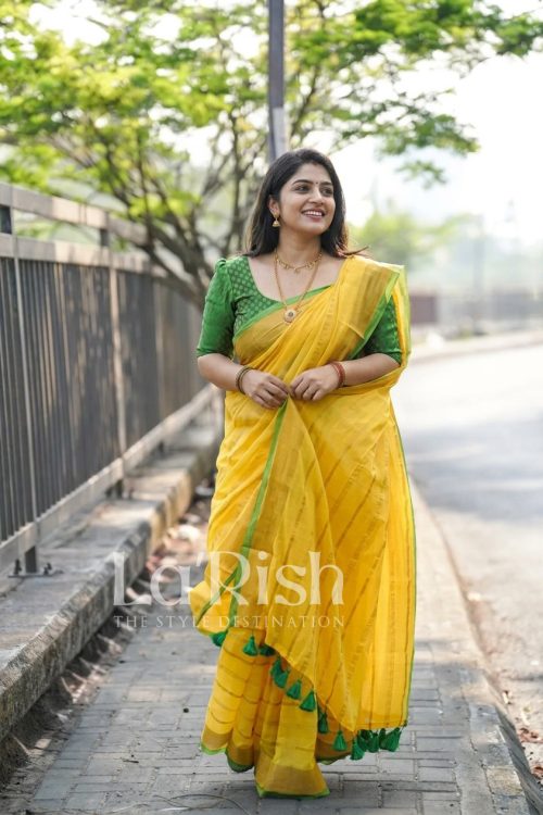 Kasavu Yellow Mul Mul Cotton