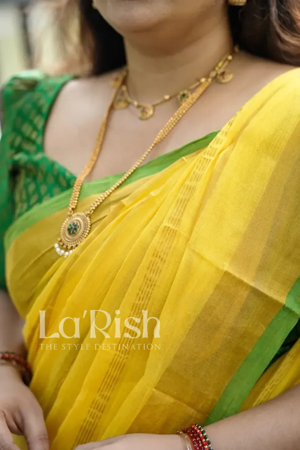 Kasavu Yellow Mul Mul Cotton - Image 2