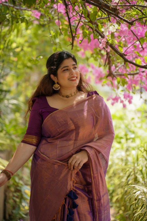 Lilac Multissue Saree