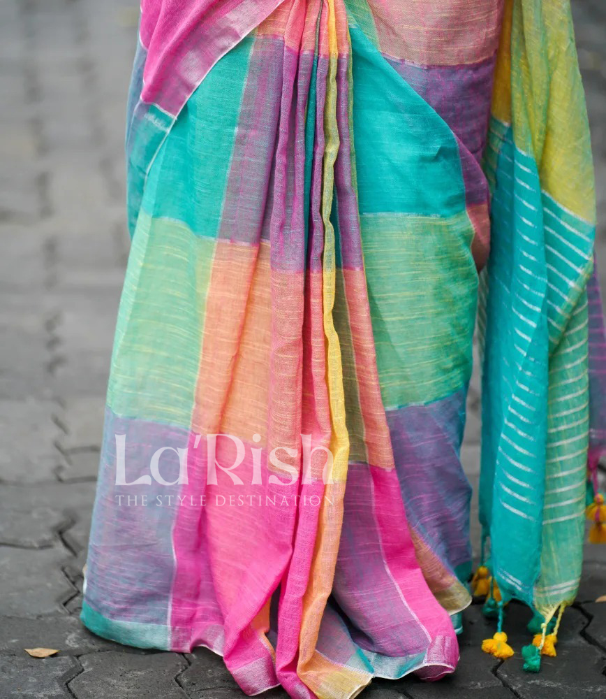 Linen Candy Saree - Image 3