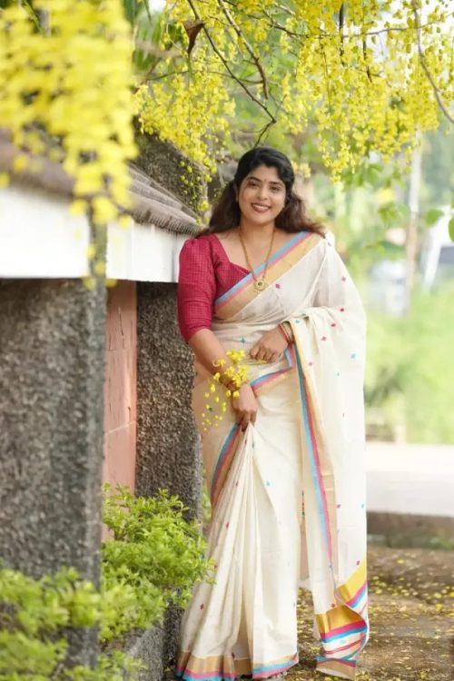 Nila Pure Cotton Kerala Saree