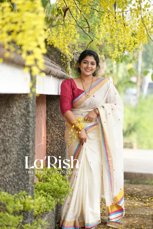Nila Pure Cotton Kerala Saree