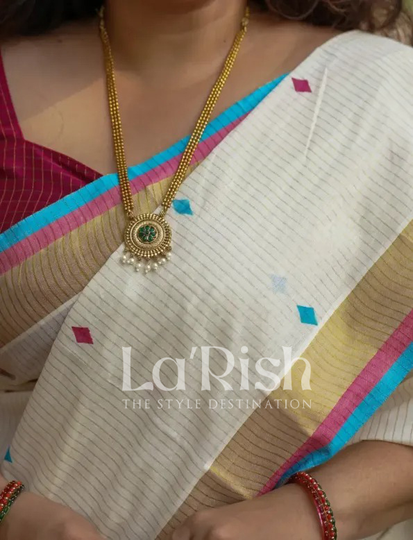 Nila Pure Cotton Kerala Saree - Image 2