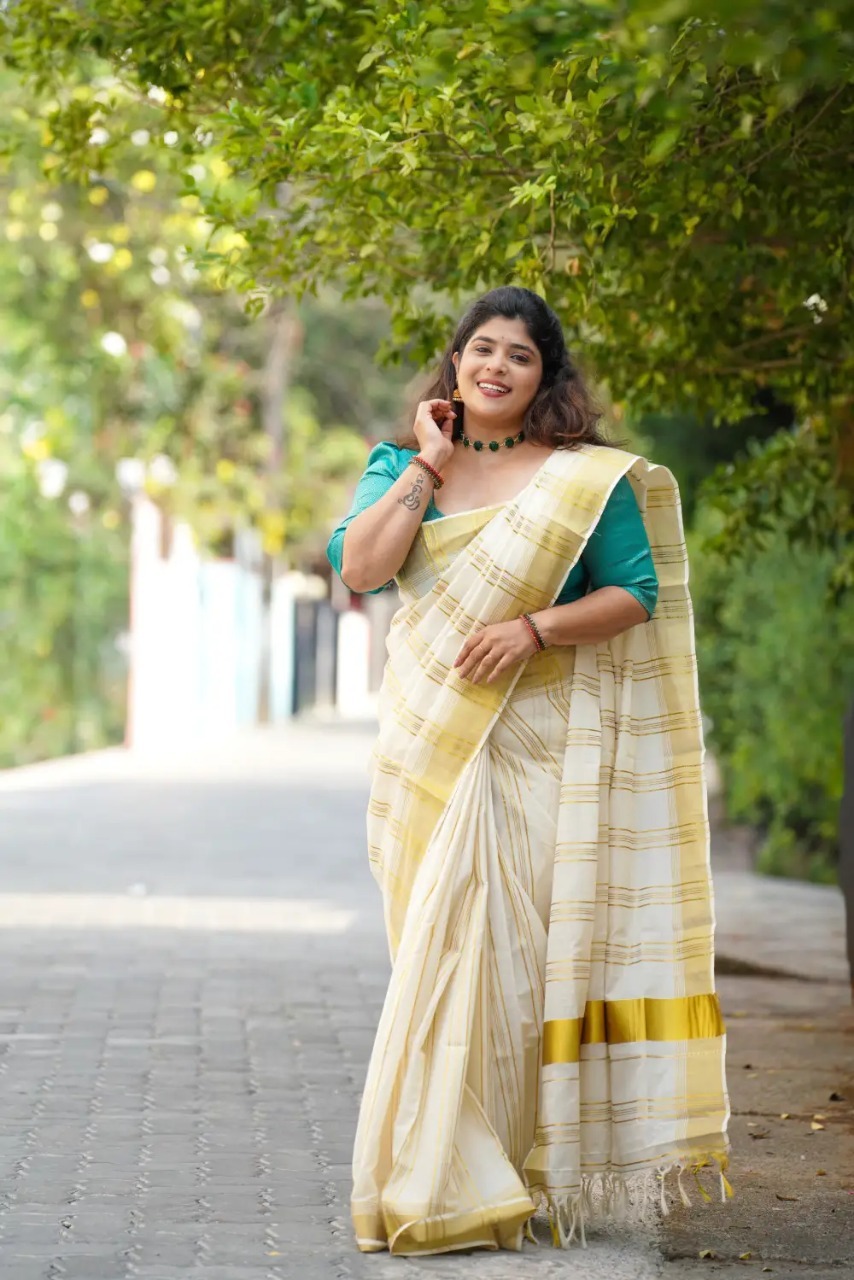 Sisira Pure Cotton Kerala Saree