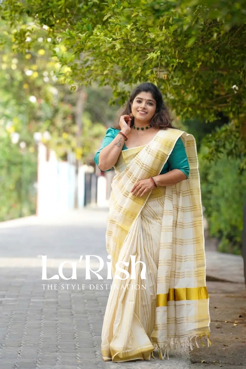 Sisira Pure Cotton Kerala Saree
