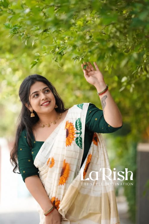 Sooryakanthi Pure Cotton Kerala Saree