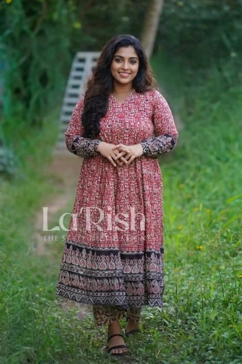 Kavyam Premium Cotton Block Printed Kurti Set