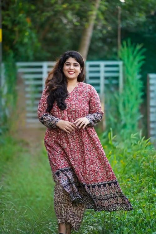 Kavyam Premium Cotton Block Printed Kurti Set