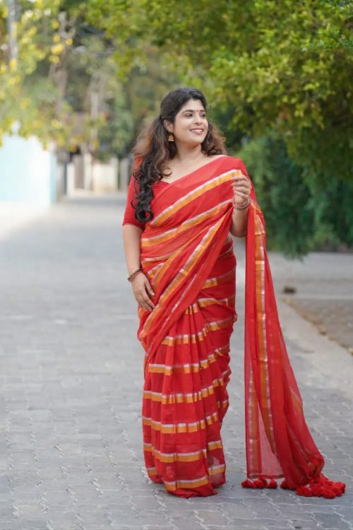 Kumkumam Mul Mul Cotton Saree