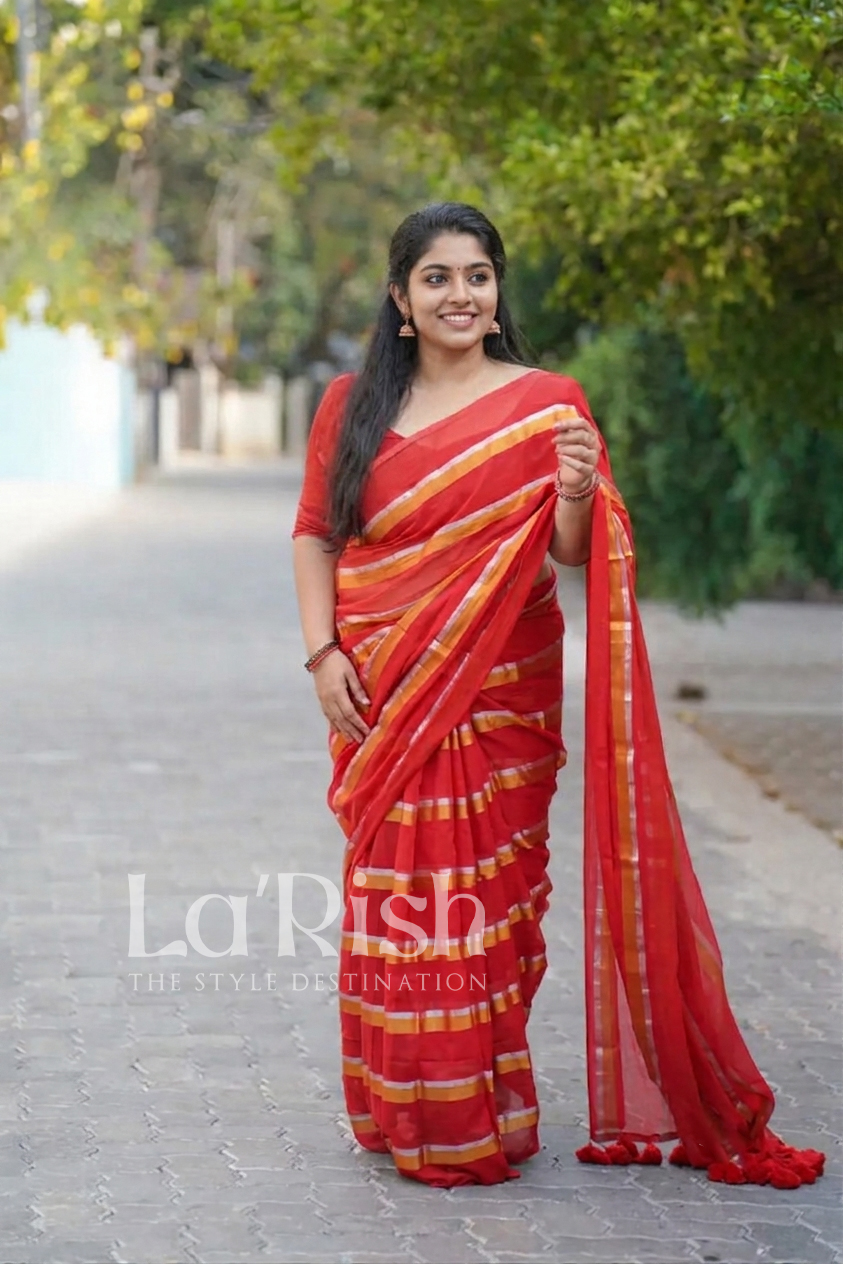 Kumkumam Mul Mul Cotton Saree