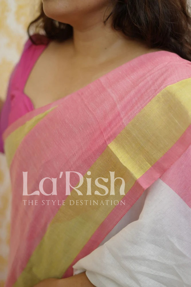 Mandharam Pink Mul Mul Cotton - Image 2