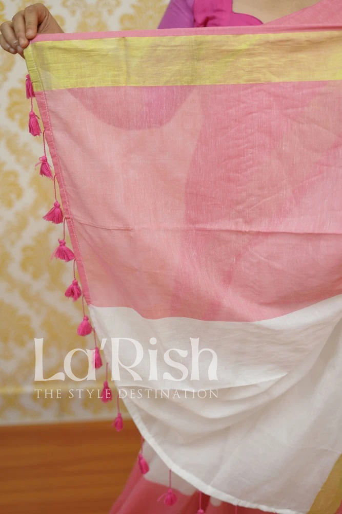 Mandharam Pink Mul Mul Cotton - Image 3