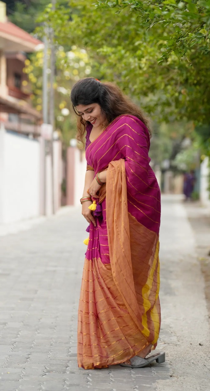 Mizhi Mul Mul Cotton Saree - Image 3