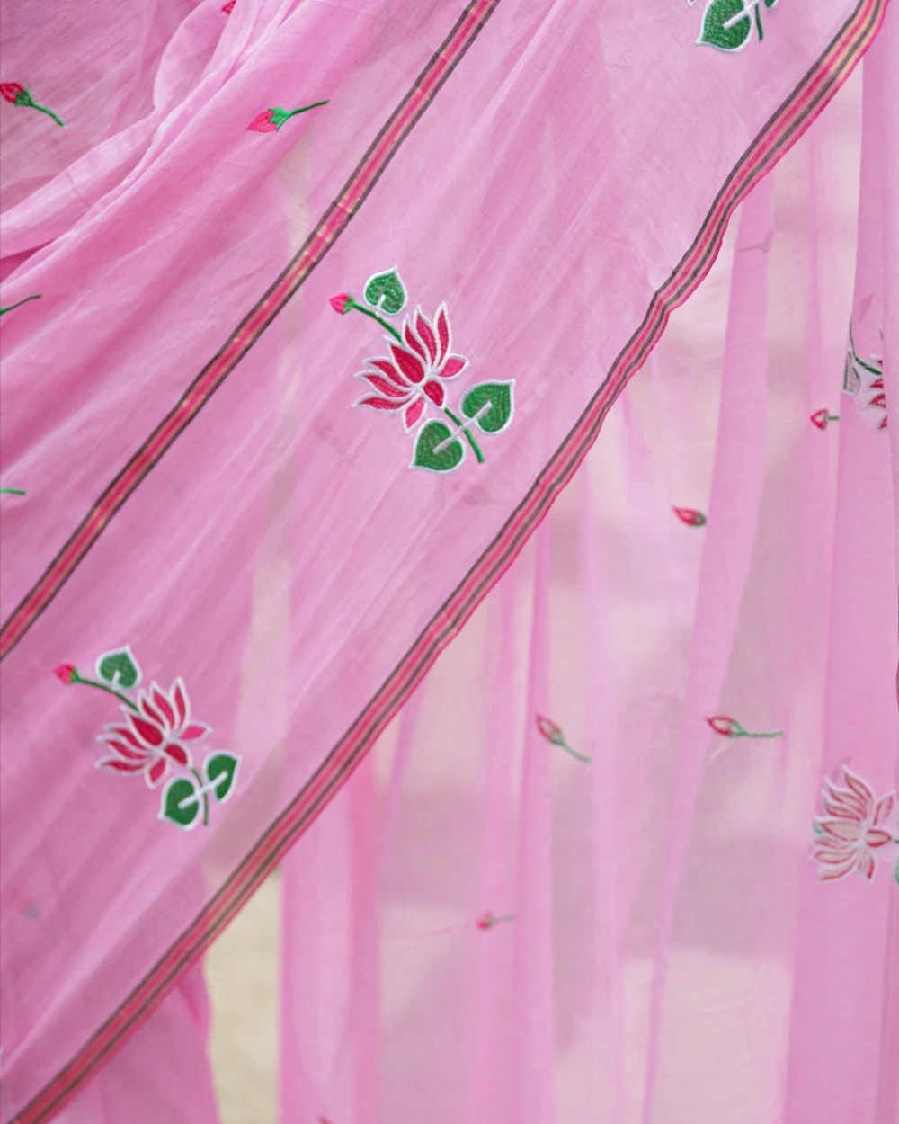 Neeraja 120 Count Mul Mul Cotton Saree - Image 6