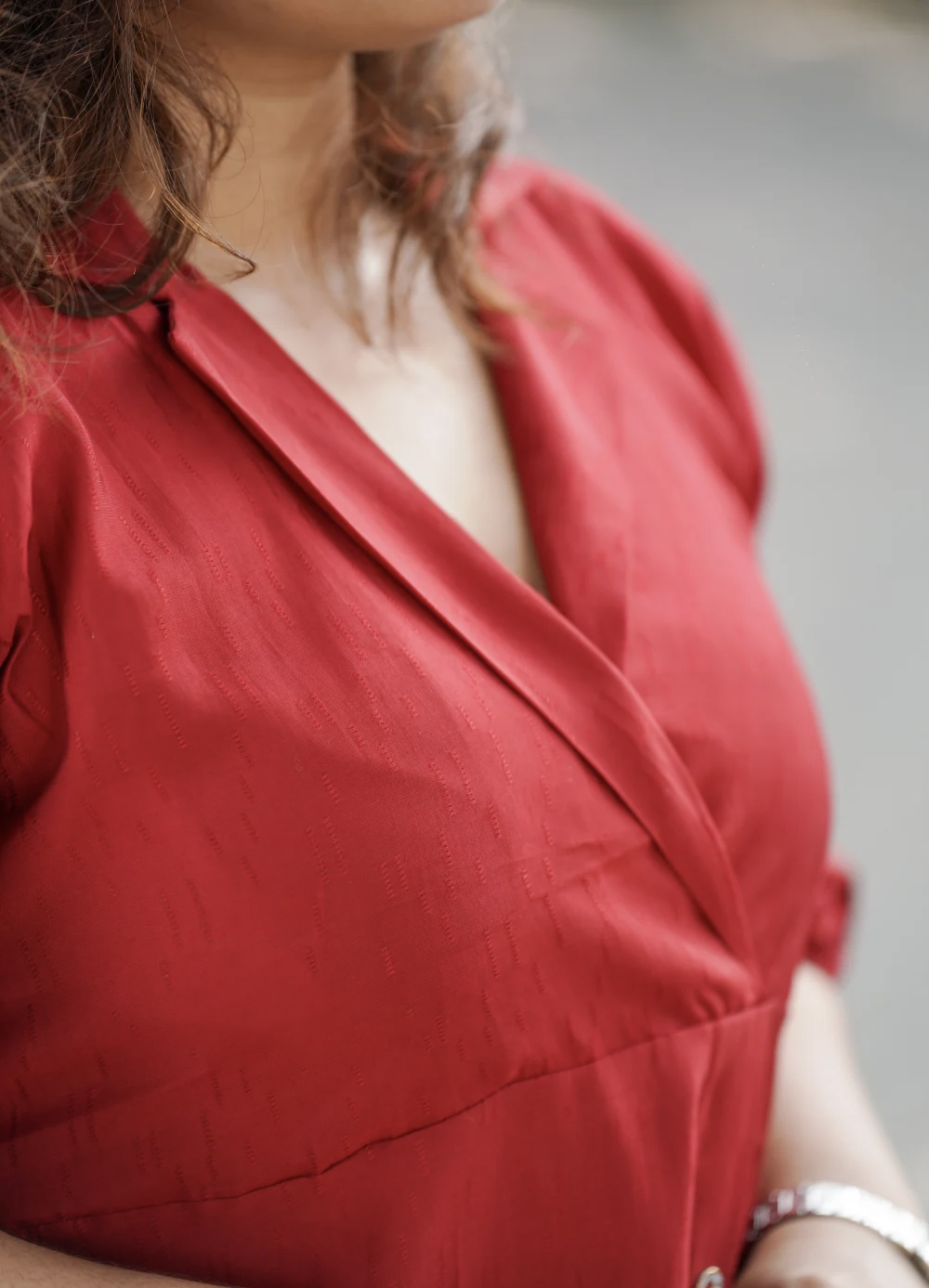Plum Elegant Burfi Plain Dress - Image 4