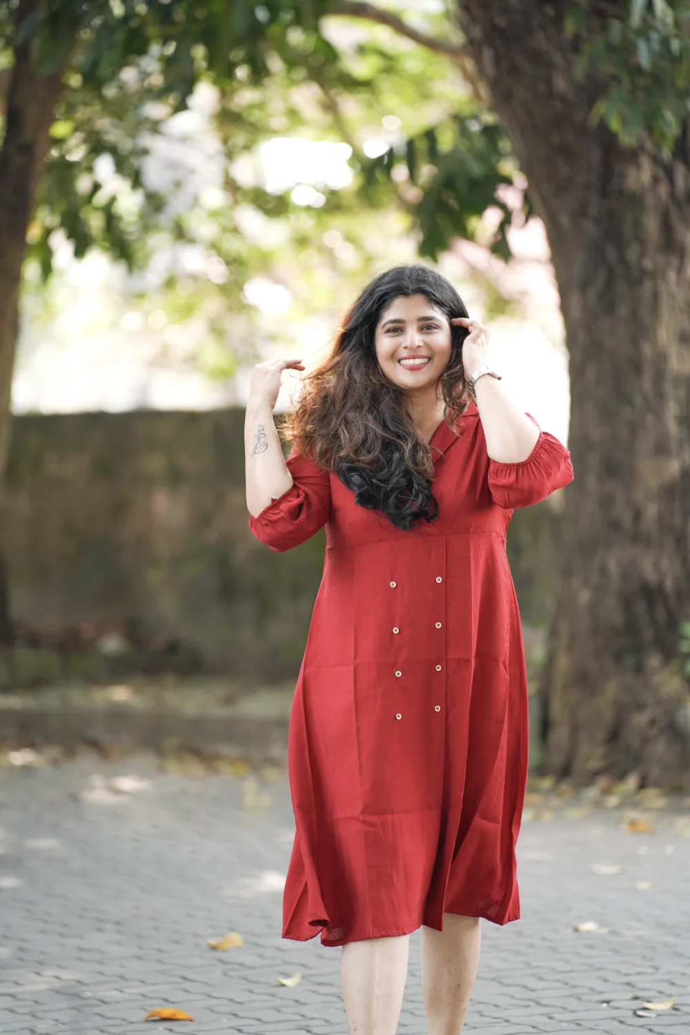Plum Elegant Burfi Plain Dress - Image 3