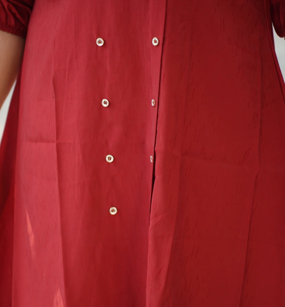 Plum Elegant Burfi Plain Dress - Image 5