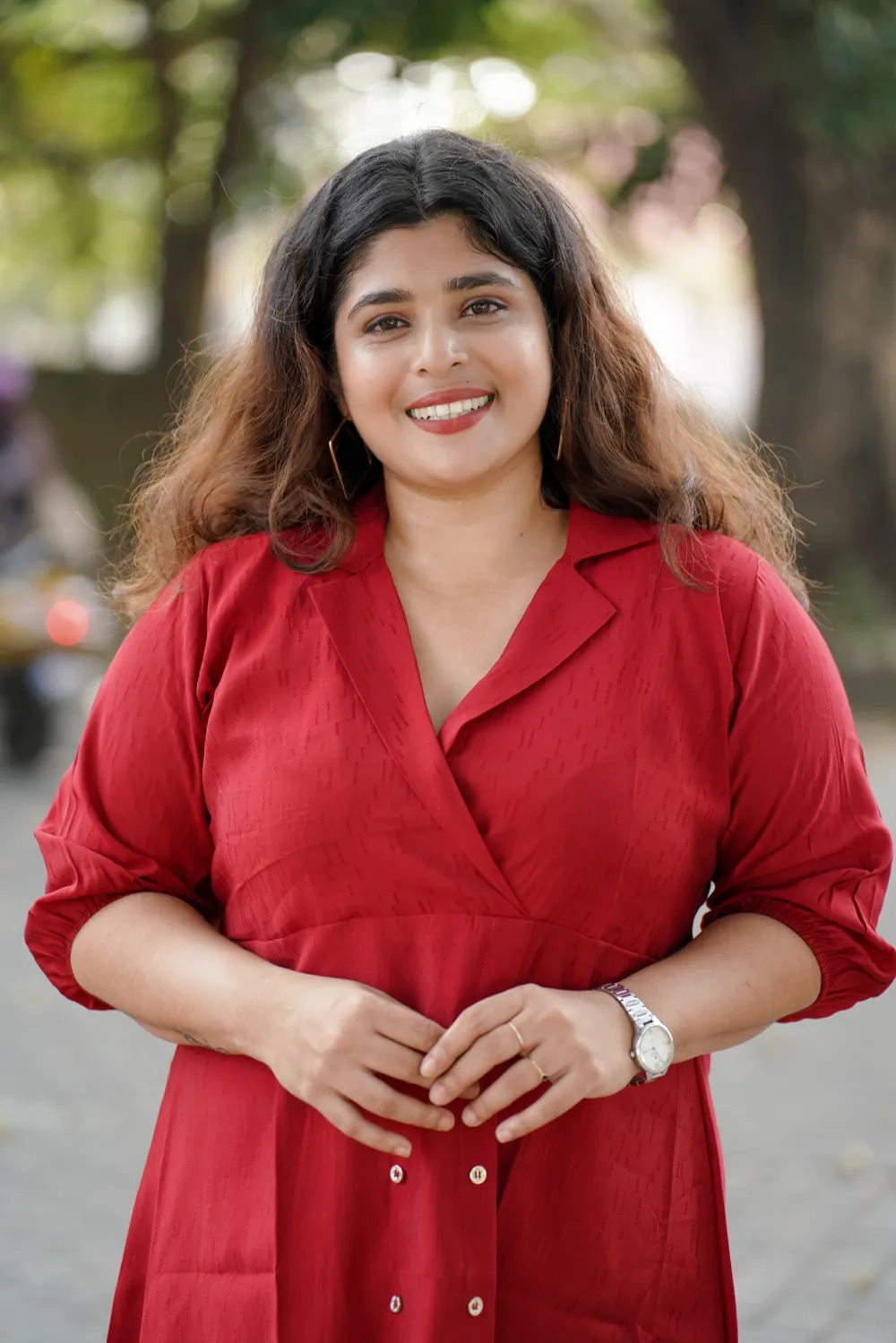 Plum Elegant Burfi Plain Dress - Image 2