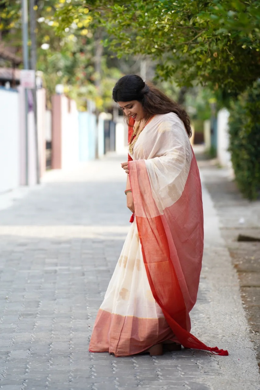 Prabha Mul Mul Cotton Saree - Image 3