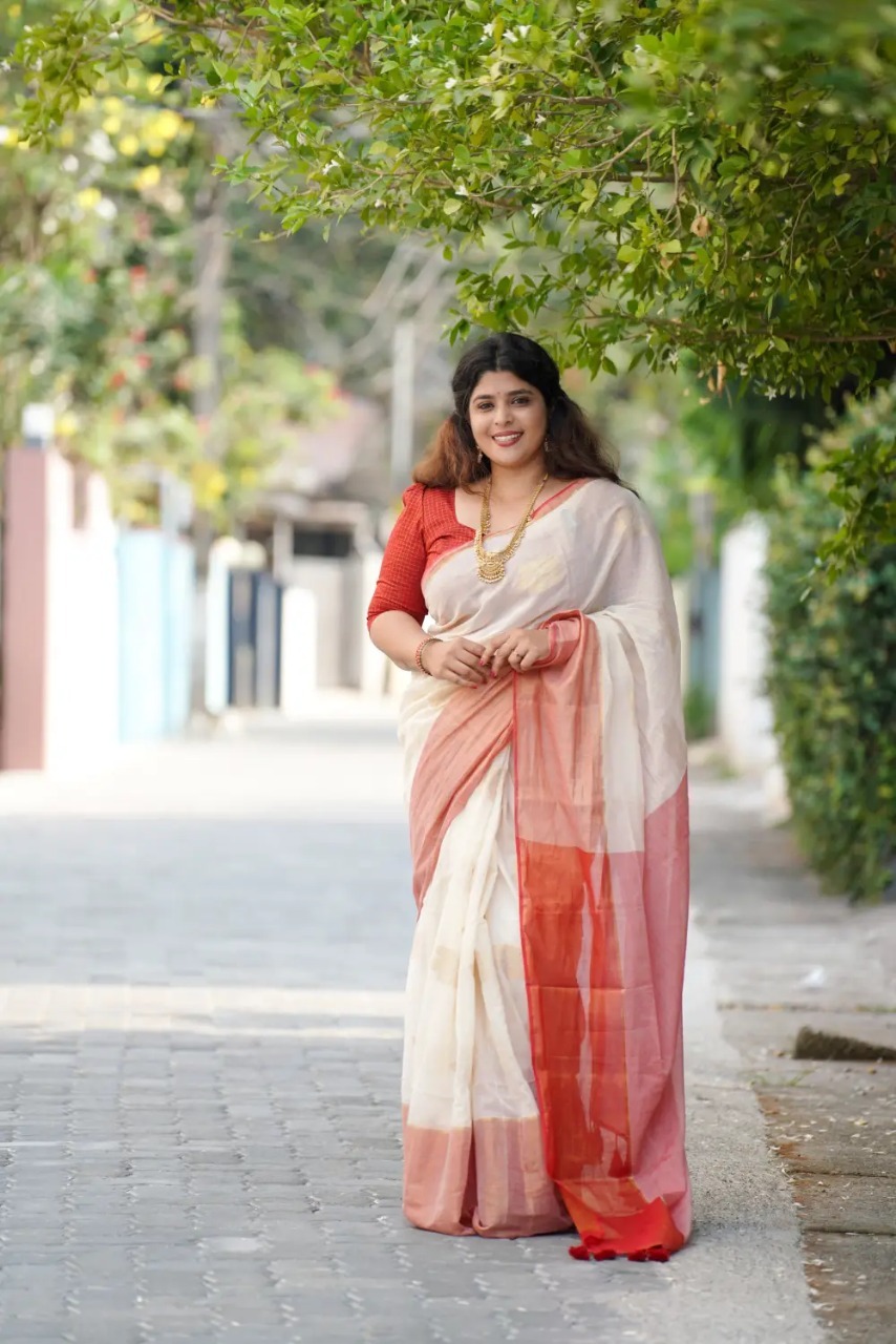 Prabha Mul Mul Cotton Saree - Image 4