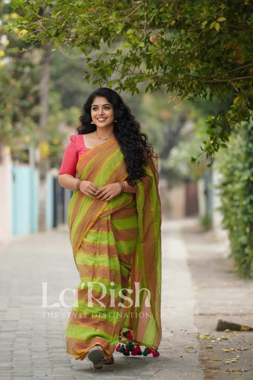 Rainbow Green Mul Mul Cotton