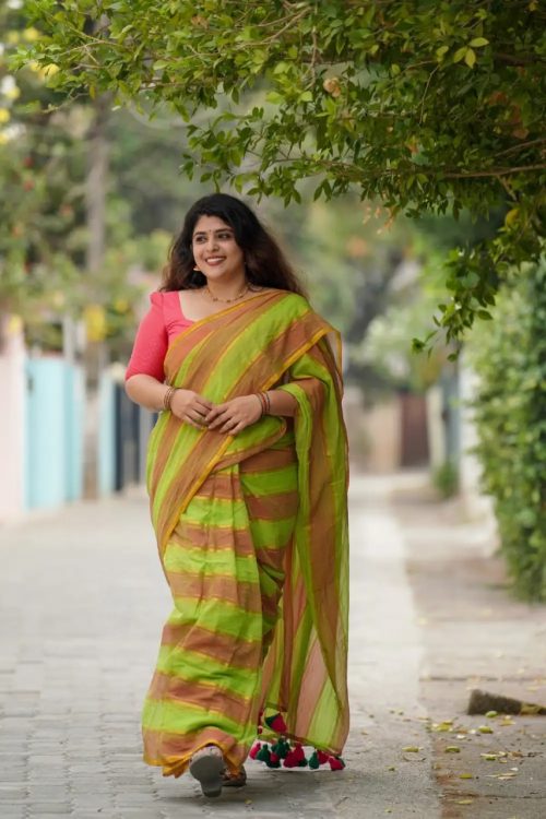 Rainbow Green Mul Mul Cotton