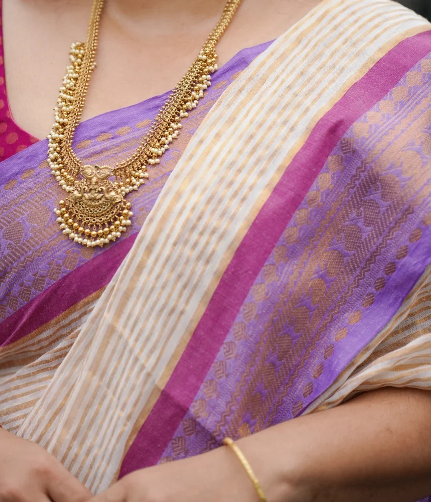 Shanku Pushpam Mul Mul Cotton - Image 3