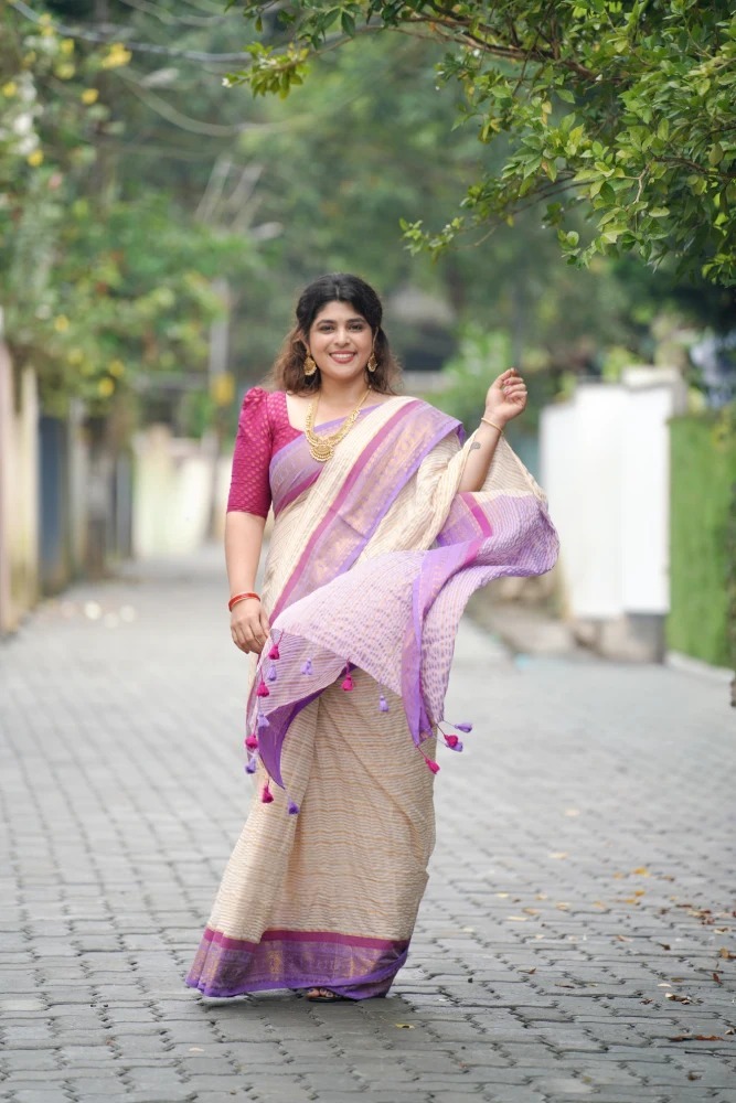 Shanku Pushpam Mul Mul Cotton - Image 2