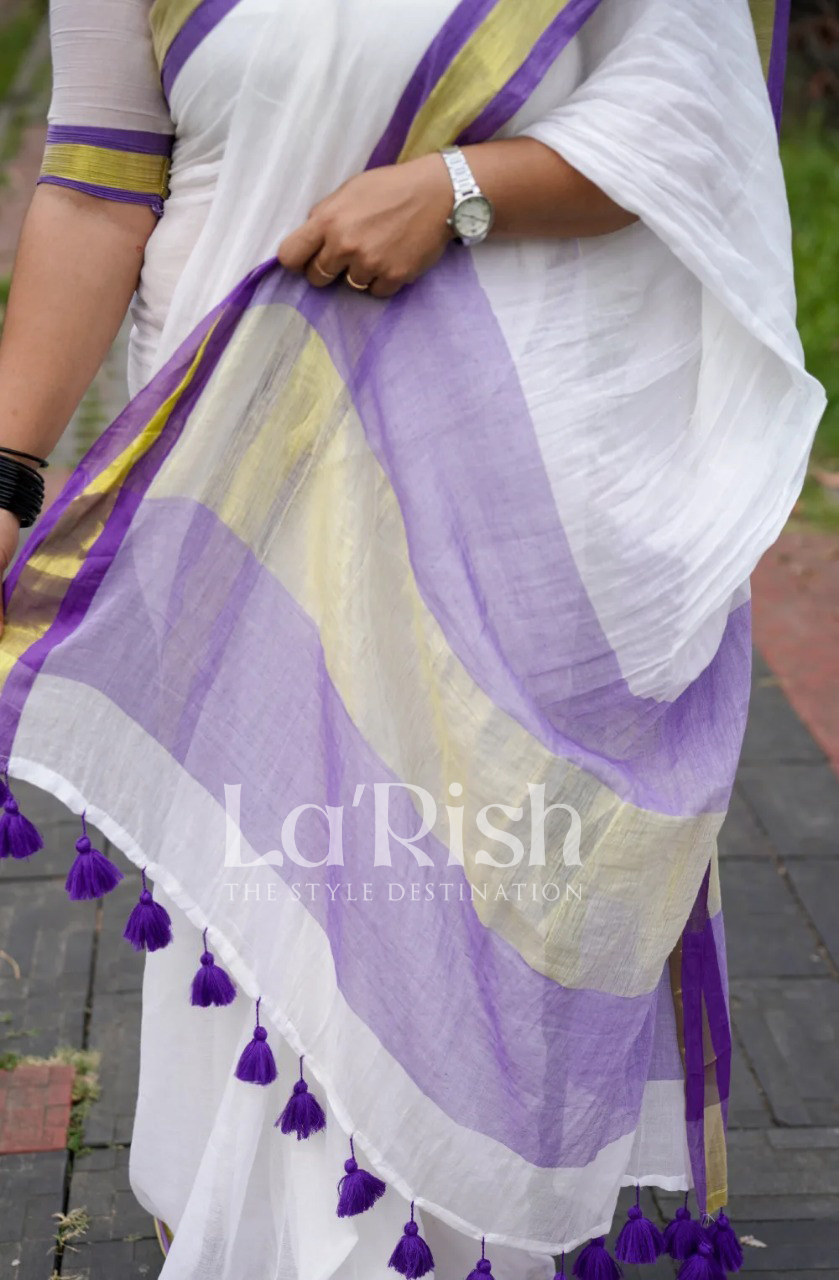 Unnimaya Mul Mul Cotton Saree - Image 2